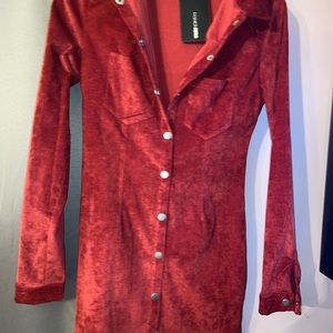 Fashion nova cordoroy shirt dress